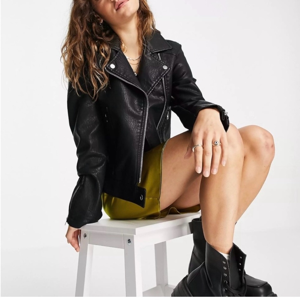 Topshop Faux Leather Black Jacket